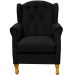Kit 02 Poltronas Decorativas Para Sala de Estar Yara P02 Corino Preto - Lyam Decor