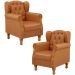 Kit 02 Poltronas Decorativas Para Sala de Estar Yara P02 Couríssimo Canela - Lyam Decor