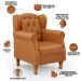 Kit 02 Poltronas Decorativas Para Sala de Estar Yara P02 Couríssimo Canela - Lyam Decor
