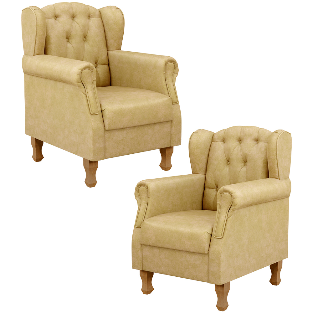Kit 02 Poltronas Decorativas Para Sala de Estar Yara P02 Couríssimo Fendi - Lyam Decor