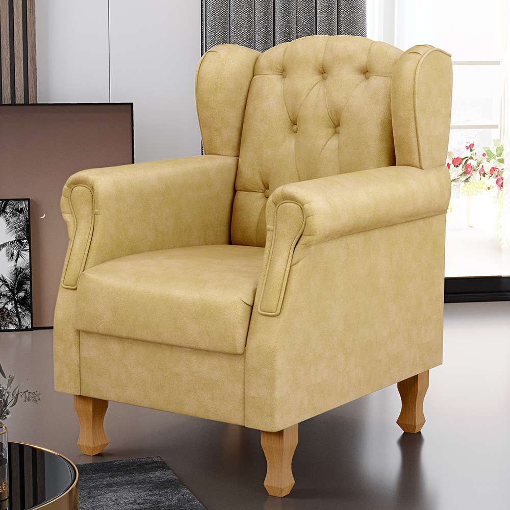 Kit 02 Poltronas Decorativas Para Sala de Estar Yara P02 Couríssimo Fendi - Lyam Decor