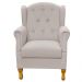 Kit 02 Poltronas Decorativas Para Sala de Estar Yara P02 Linho Bege - Lyam Decor