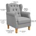 Kit 02 Poltronas Decorativas Para Sala de Estar Yara P02 Linho Cinza Escuro - Lyam Decor