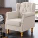 Kit 02 Poltronas Decorativas Para Sala de Estar Yara P02 Linho Cru - Lyam Decor