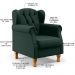 Kit 02 Poltronas Decorativas Para Sala de Estar Yara P02 Linho Verde Musgo - Lyam Decor
