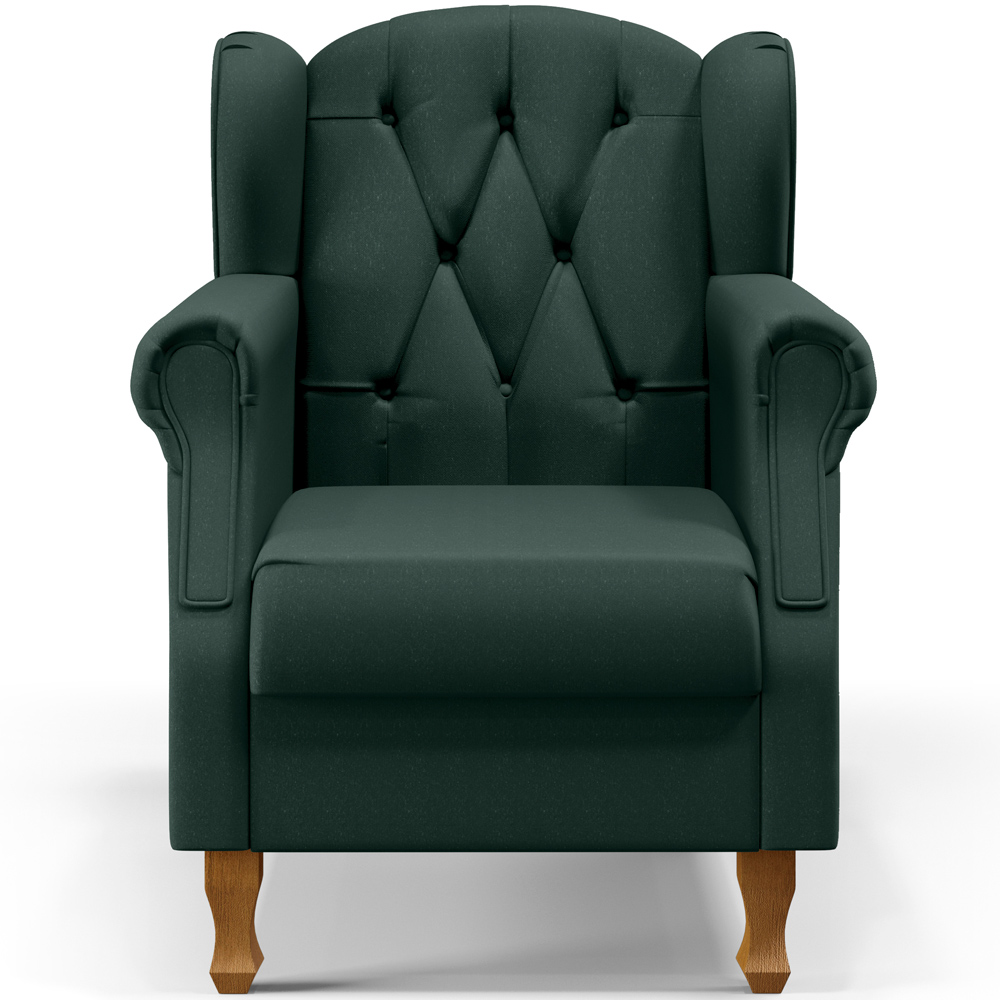 Kit 02 Poltronas Decorativas Para Sala de Estar Yara P02 Linho Verde Musgo - Lyam Decor