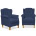 Kit 02 Poltronas Decorativas Para Sala de Estar Yara P02 Suede Azul Marinho - Lyam Decor