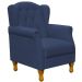 Kit 02 Poltronas Decorativas Para Sala de Estar Yara P02 Suede Azul Marinho - Lyam Decor