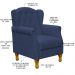 Kit 02 Poltronas Decorativas Para Sala de Estar Yara P02 Suede Azul Marinho - Lyam Decor