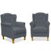 Kit 02 Poltronas Decorativas Para Sala de Estar Yara P02 Suede Cinza - Lyam Decor