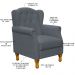 Kit 02 Poltronas Decorativas Para Sala de Estar Yara P02 Suede Cinza - Lyam Decor