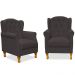 Kit 02 Poltronas Decorativas Para Sala de Estar Yara P02 Suede Marrom - Lyam Decor