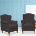 Kit 02 Poltronas Decorativas Para Sala de Estar Yara P02 Suede Marrom - Lyam Decor