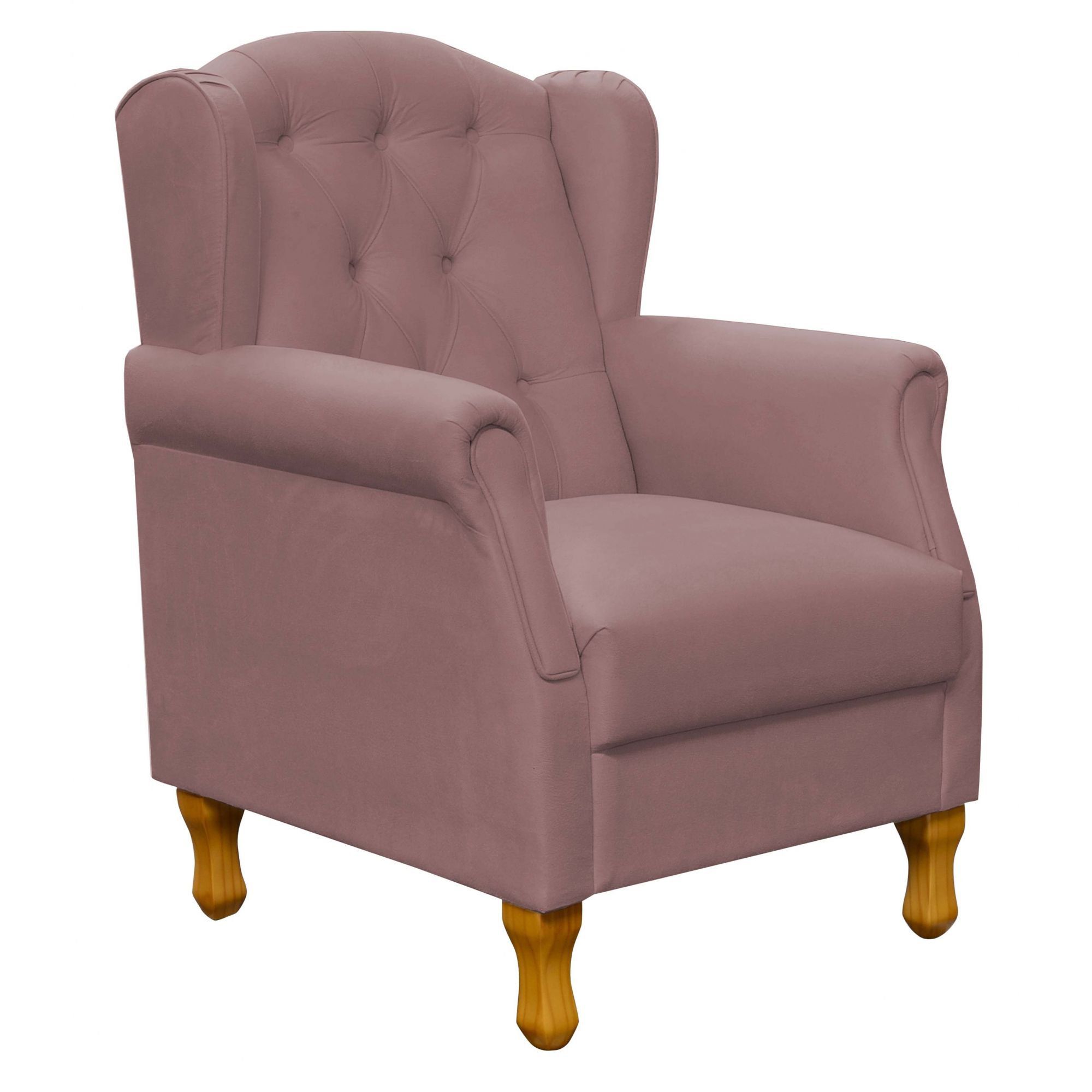 Kit 02 Poltronas Decorativas Para Sala de Estar Yara P02 Suede Rosê - Lyam Decor