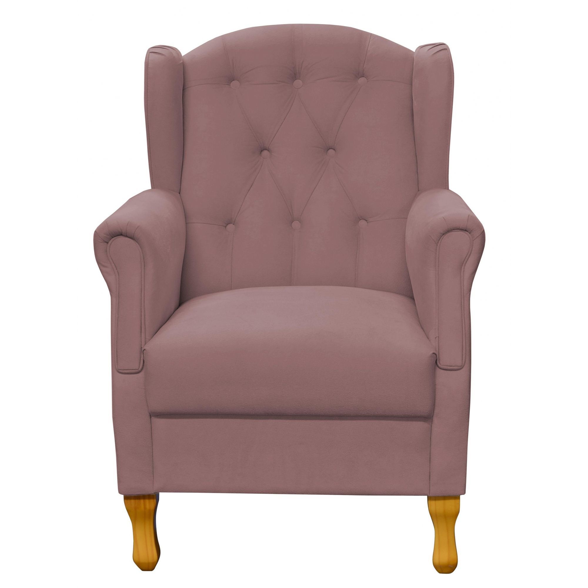 Kit 02 Poltronas Decorativas Para Sala de Estar Yara P02 Suede Rosê - Lyam Decor