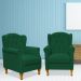 Kit 02 Poltronas Decorativas Para Sala de Estar Yara P02 Suede Verde Musgo - Lyam Decor