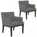 Kit 02 Poltronas Decorativas Para Sala de Estar e Recepção Beatriz W01 Corino Cinza - Lyam Decor
