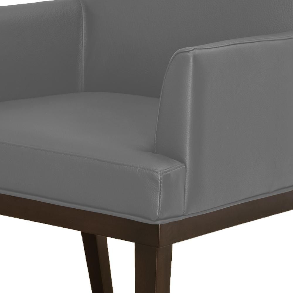 Kit 02 Poltronas Decorativas Para Sala de Estar e Recepção Beatriz W01 Corino Cinza - Lyam Decor