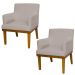 Kit 02 Poltronas Decorativas Para Sala de Estar e Recepção Beatriz W01 Linho Bege - Lyam Decor