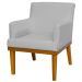 Kit 02 Poltronas Decorativas Para Sala de Estar e Recepção Beatriz W01 Linho Cinza - Lyam Decor
