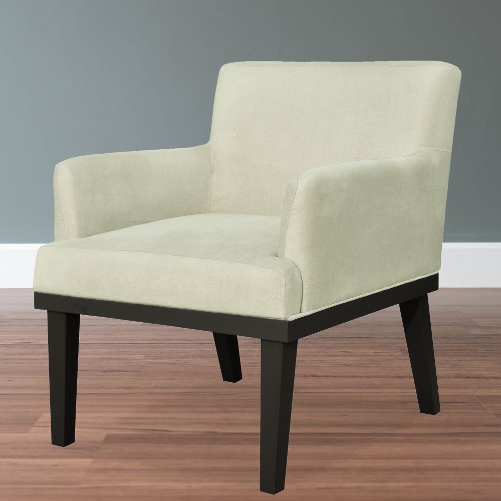 Kit 02 Poltronas Decorativas Para Sala de Estar e Recepção Beatriz W01 Suede Bege - Lyam Decor