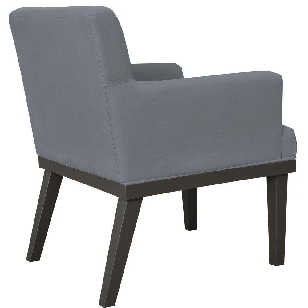 Kit 02 Poltronas Decorativas Para Sala de Estar e Recepção Beatriz W01 Suede Cinza - Lyam Decor