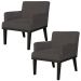 Kit 02 Poltronas Decorativas Para Sala de Estar e Recepção Beatriz W01 Suede Marrom - Lyam Decor