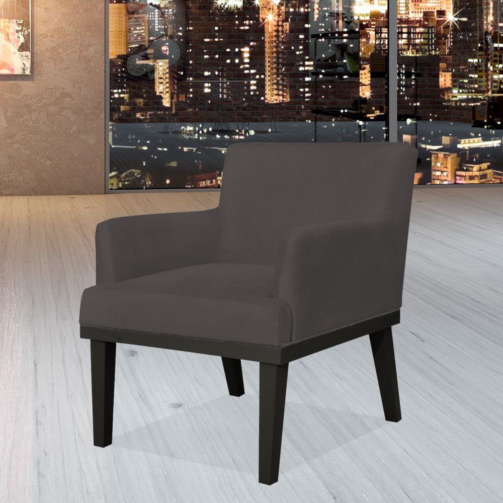 Kit 02 Poltronas Decorativas Para Sala de Estar e Recepção Beatriz W01 Suede Marrom - Lyam Decor