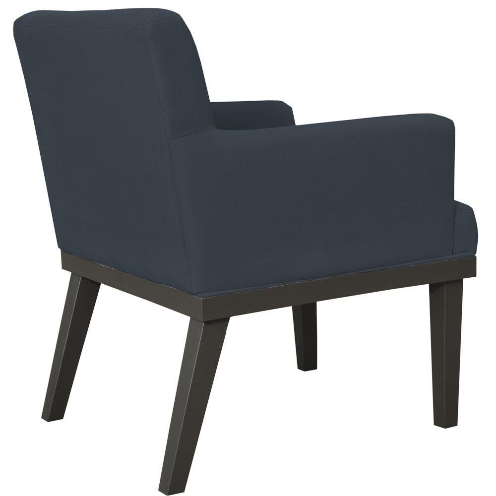 Kit 02 Poltronas Decorativas Para Sala de Estar e Recepção Beatriz W01 Suede Preto - Lyam Decor