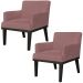 Kit 02 Poltronas Decorativas Para Sala de Estar e Recepção Beatriz W01 Suede Rosê - Lyam Decor