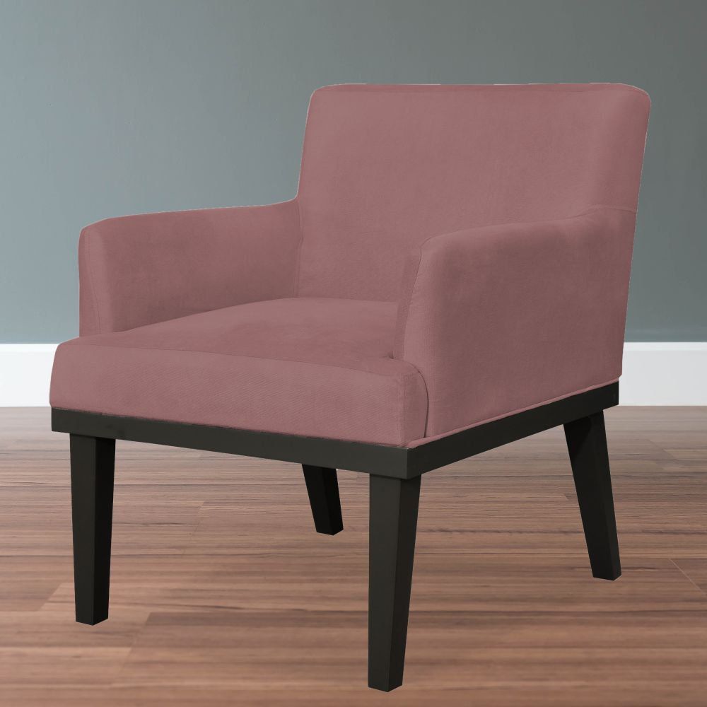Kit 02 Poltronas Decorativas Para Sala de Estar e Recepção Beatriz W01 Suede Rosê - Lyam Decor