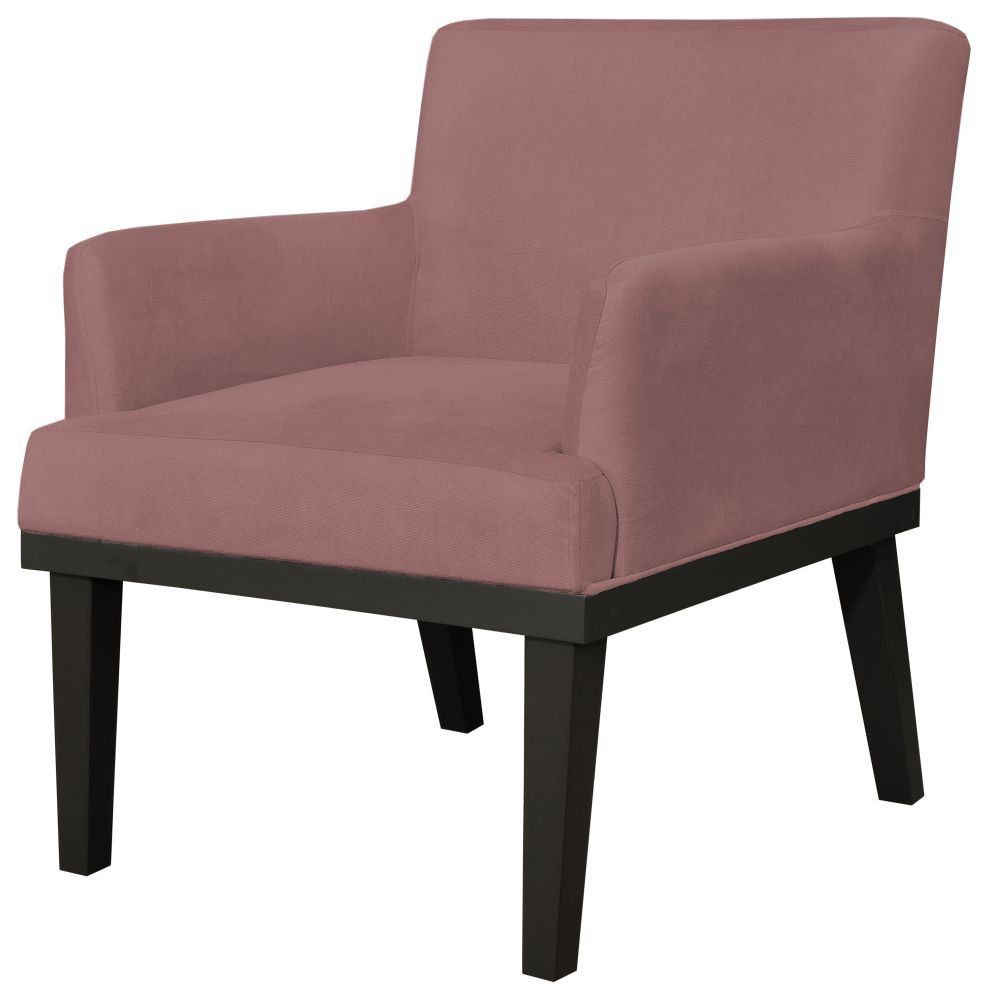 Kit 02 Poltronas Decorativas Para Sala de Estar e Recepção Beatriz W01 Suede Rosê - Lyam Decor