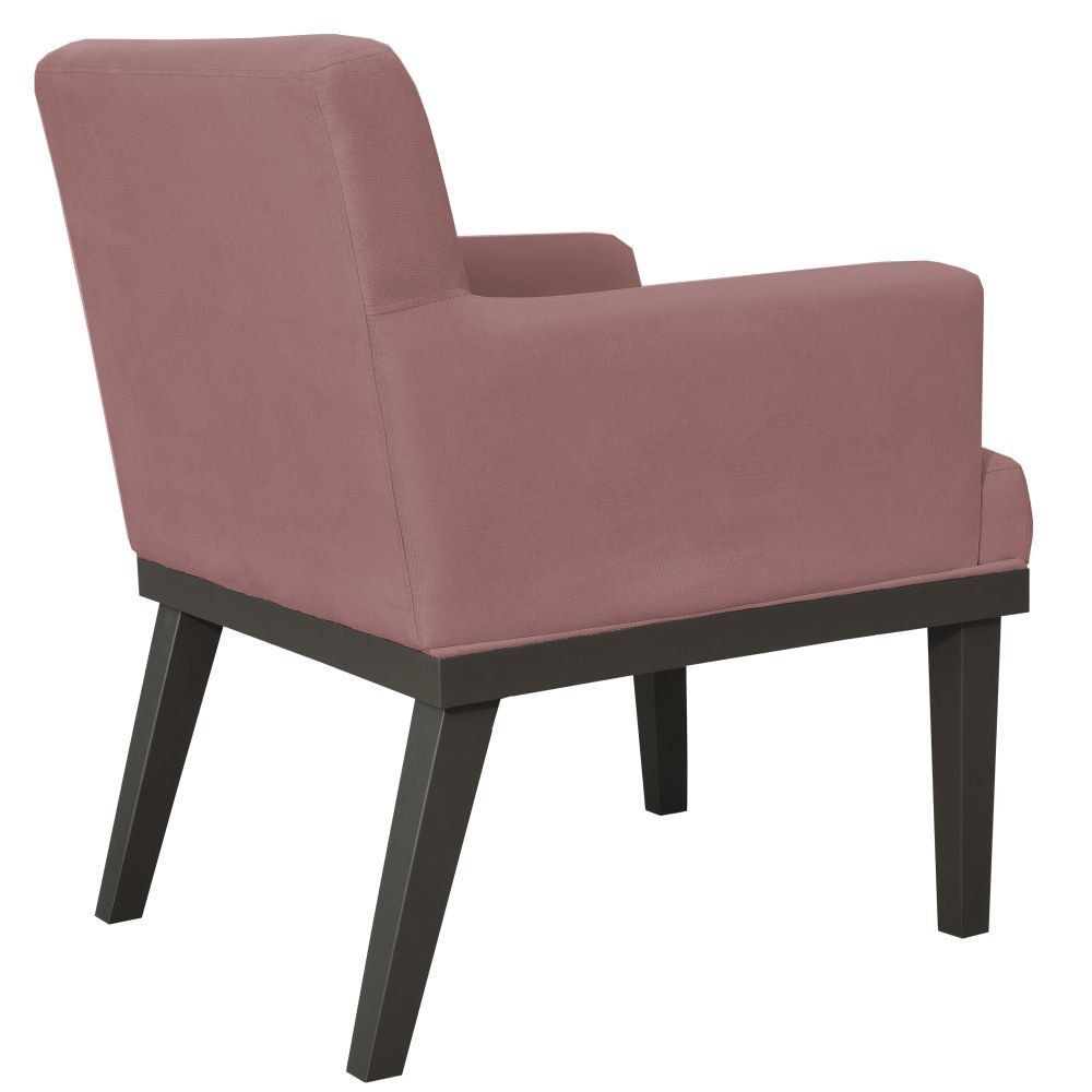 Kit 02 Poltronas Decorativas Para Sala de Estar e Recepção Beatriz W01 Suede Rosê - Lyam Decor