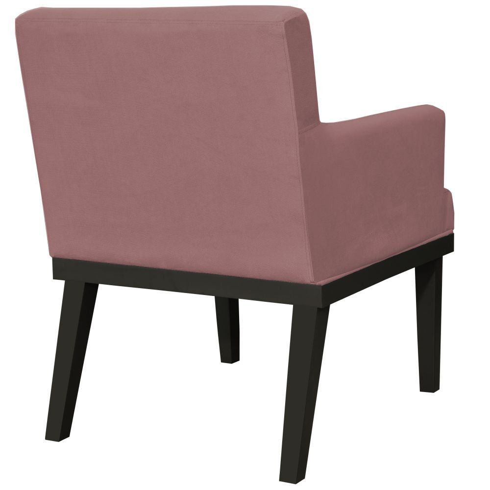 Kit 02 Poltronas Decorativas Para Sala de Estar e Recepção Beatriz W01 Suede Rosê - Lyam Decor