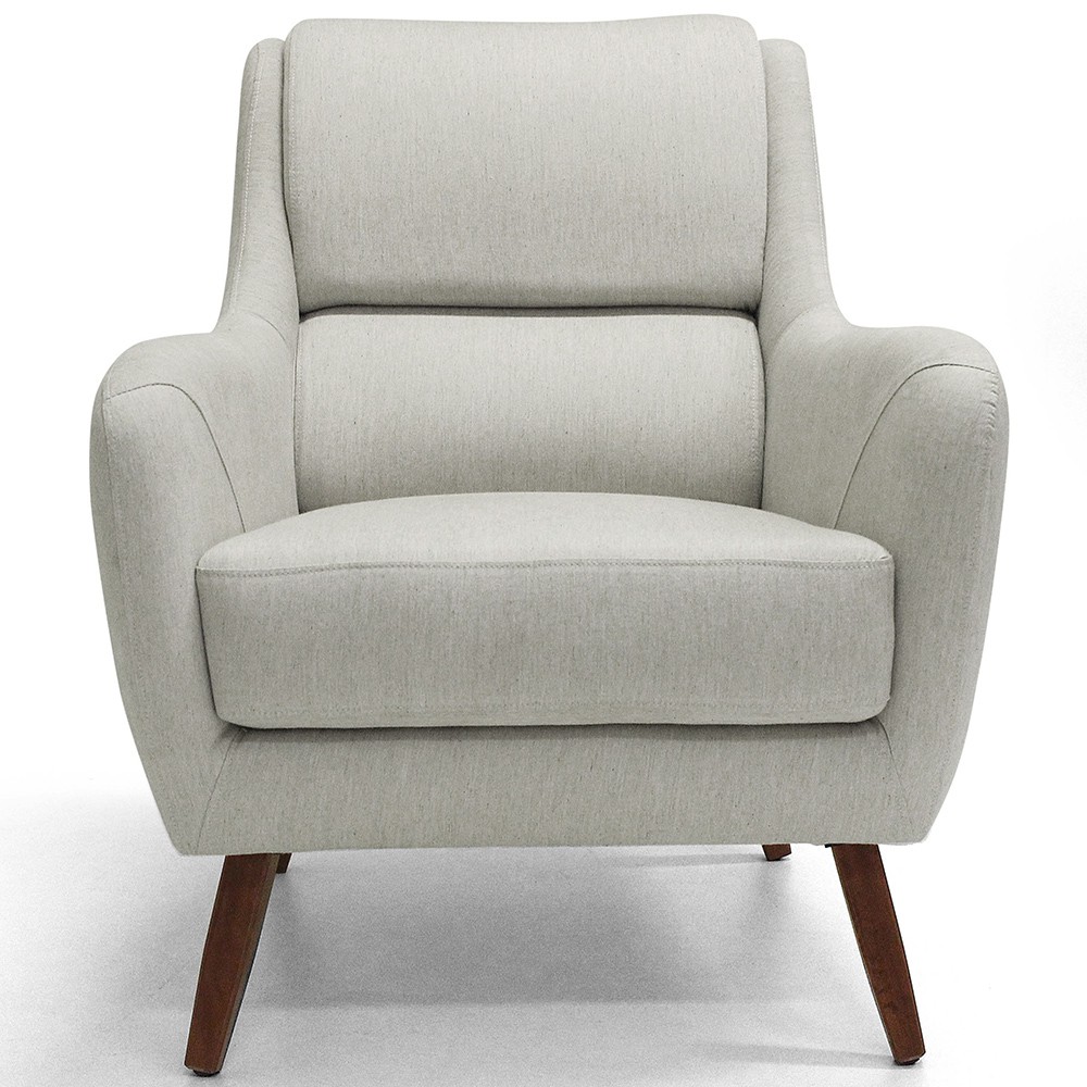 Kit 02 Poltronas Decorativas Para Sala de Estar e Recepção Gooby D02 Linho Bege C-107 - Lyam Decor