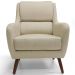 Kit 02 Poltronas Decorativas Para Sala de Estar e Recepção Gooby D02 Linho Bege C-129 - Lyam Decor