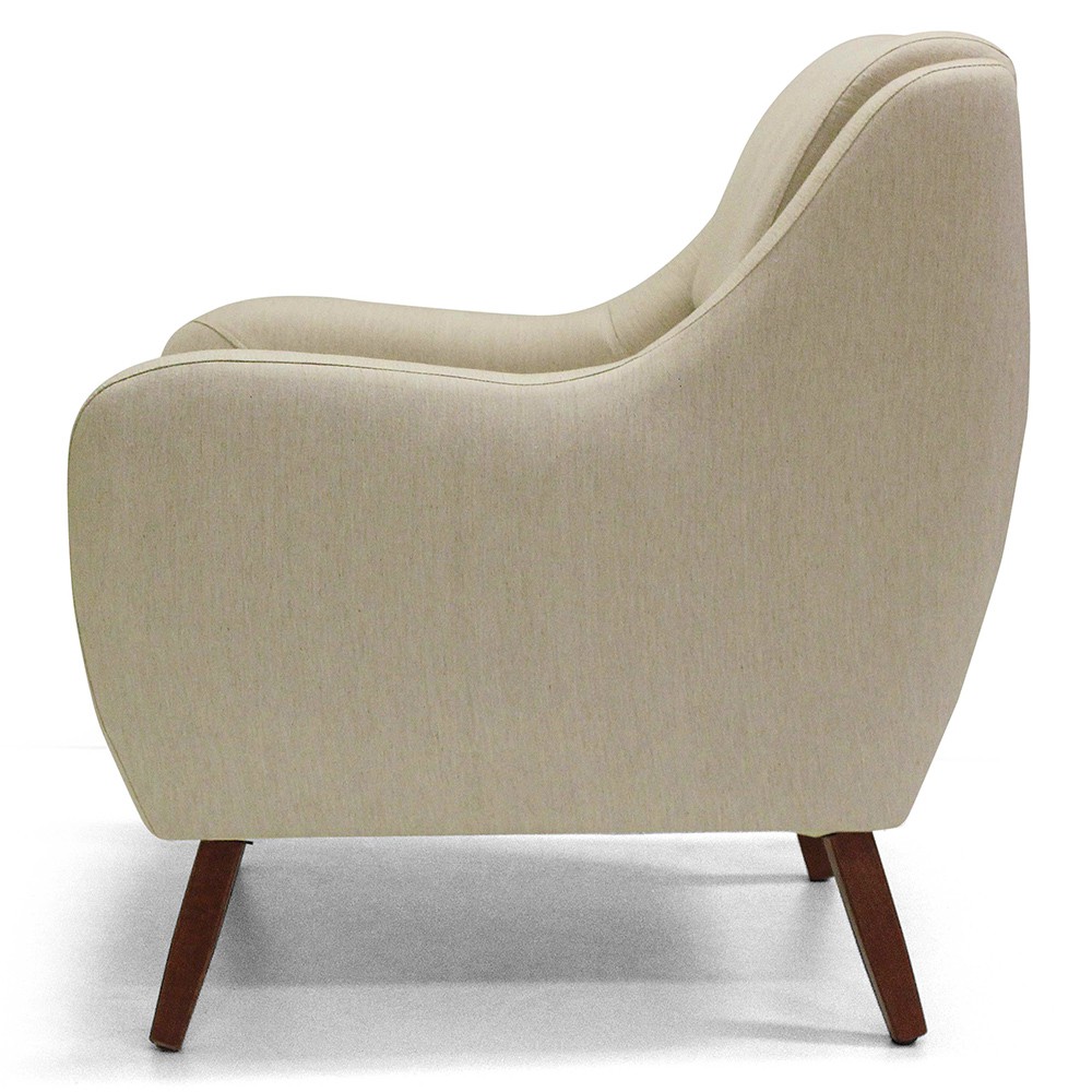 Kit 02 Poltronas Decorativas Para Sala de Estar e Recepção Gooby D02 Linho Bege C-129 - Lyam Decor