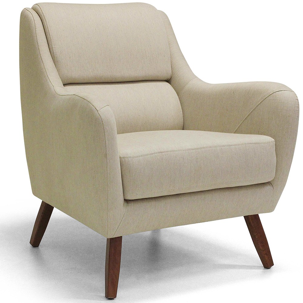 Kit 02 Poltronas Decorativas Para Sala de Estar e Recepção Gooby D02 Linho Bege C-129 - Lyam Decor