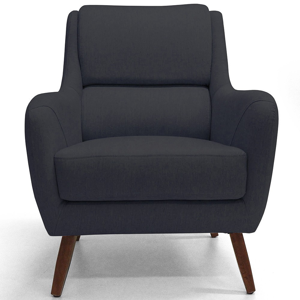Kit 02 Poltronas Decorativas Para Sala de Estar e Recepção Gooby D02 Linho Chumbo D-465 - Lyam Decor