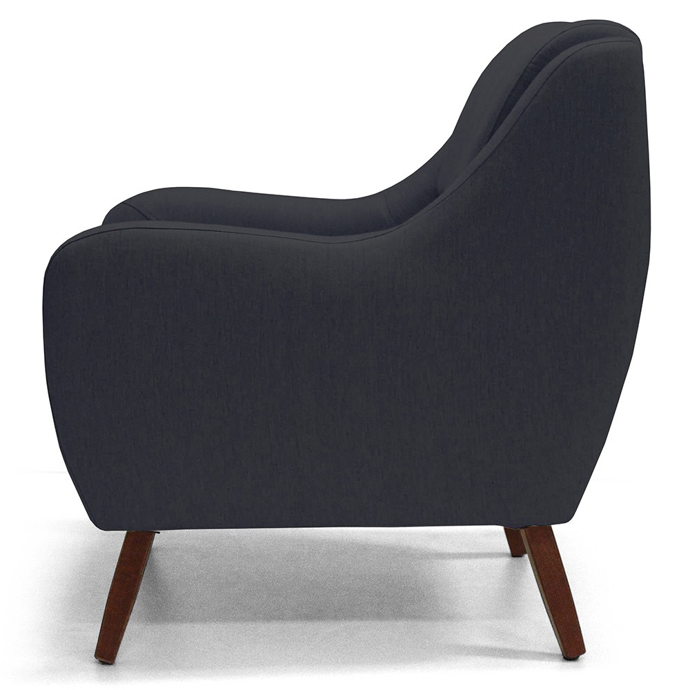 Kit 02 Poltronas Decorativas Para Sala de Estar e Recepção Gooby D02 Linho Chumbo D-465 - Lyam Decor