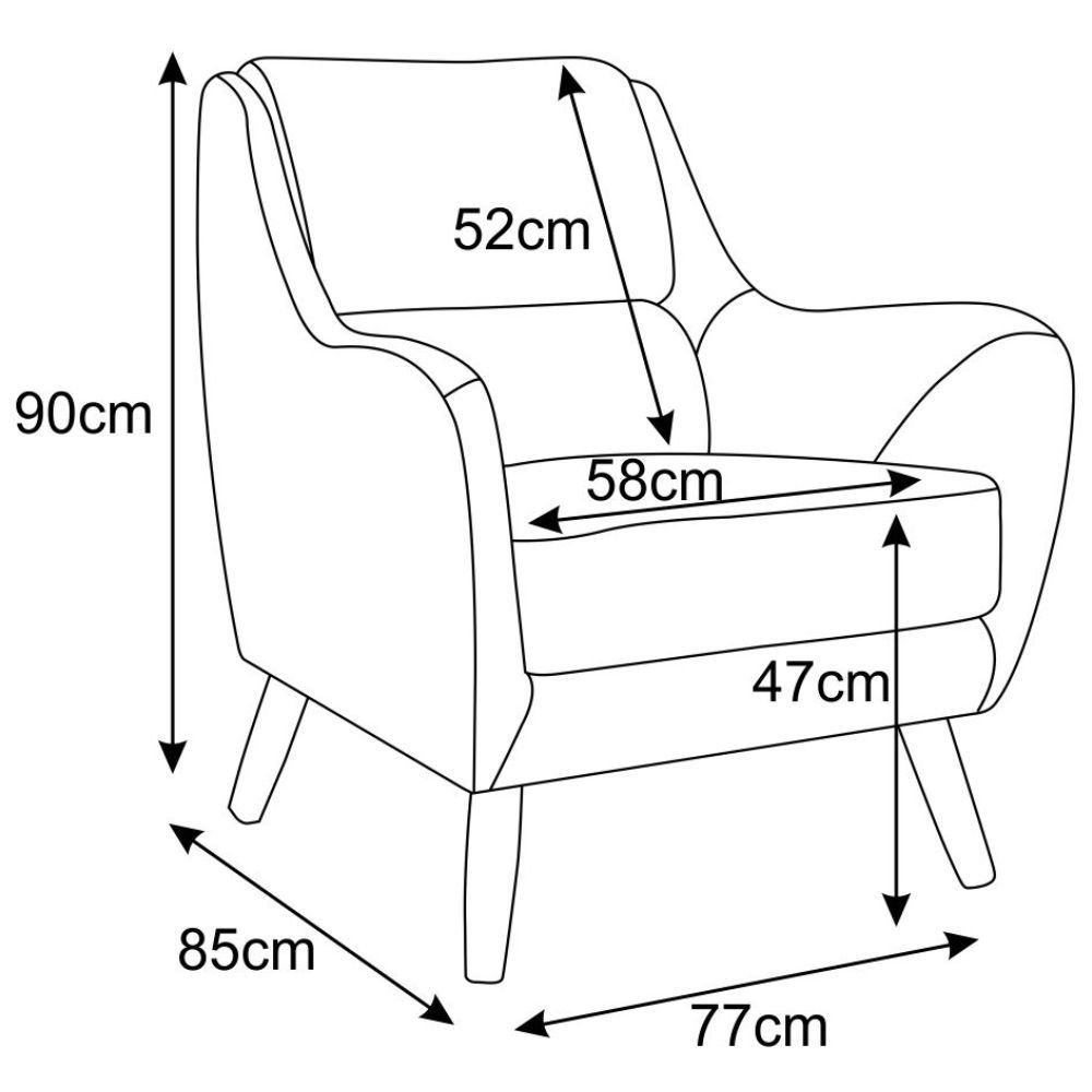 Kit 02 Poltronas Decorativas Para Sala de Estar e Recepção Gooby D02 Linho Chumbo D-465 - Lyam Decor