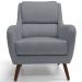 Kit 02 Poltronas Decorativas Para Sala de Estar e Recepção Gooby D02 Linho Cinza C-416 - Lyam Decor