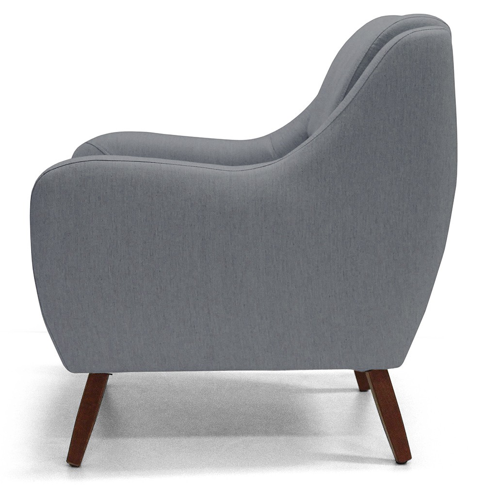 Kit 02 Poltronas Decorativas Para Sala de Estar e Recepção Gooby D02 Linho Cinza C-416 - Lyam Decor