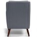 Kit 02 Poltronas Decorativas Para Sala de Estar e Recepção Gooby D02 Linho Cinza C-416 - Lyam Decor