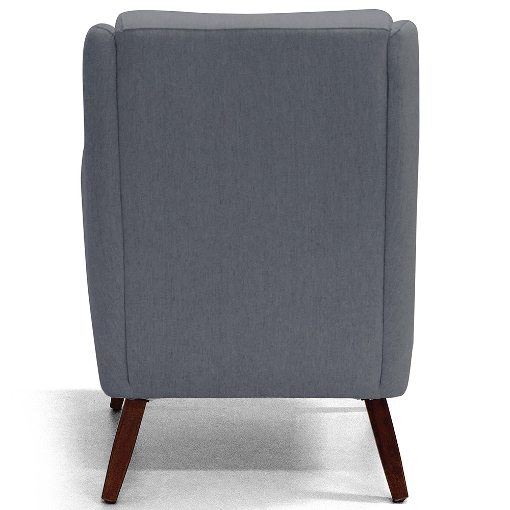 Kit 02 Poltronas Decorativas Para Sala de Estar e Recepção Gooby D02 Linho Cinza C-416 - Lyam Decor
