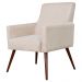 Kit 02 Poltronas Decorativas Para Sala de Estar e Recepção Maria W01 Pés Palito Suede Bege - Lyam Decor