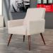Kit 02 Poltronas Decorativas Para Sala de Estar e Recepção Maria W01 Pés Palito Suede Bege - Lyam Decor