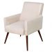 Kit 02 Poltronas Decorativas Para Sala de Estar e Recepção Maria W01 Pés Palito Suede Bege - Lyam Decor