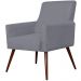 Kit 02 Poltronas Decorativas Para Sala de Estar e Recepção Maria W01 Pés Palito Suede Cinza - Lyam Decor