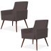 Kit 02 Poltronas Decorativas Para Sala de Estar e Recepção Maria W01 Pés Palito Suede Marrom - Lyam Decor